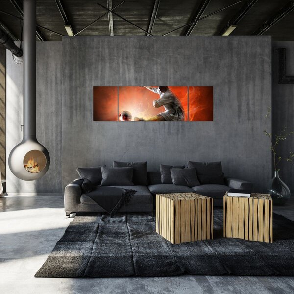 Obraz - Piłkarz (170x50 cm)