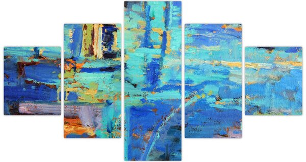 Obraz - Abstrakcyjny obraz olejny (125x70 cm)