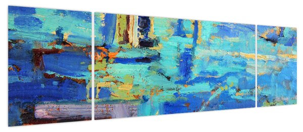 Obraz - Abstrakcyjny obraz olejny (170x50 cm)