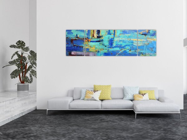 Obraz - Abstrakcyjny obraz olejny (170x50 cm)