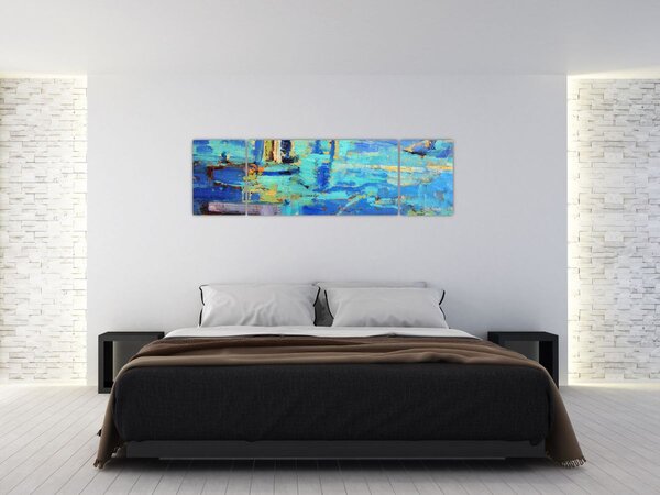 Obraz - Abstrakcyjny obraz olejny (170x50 cm)