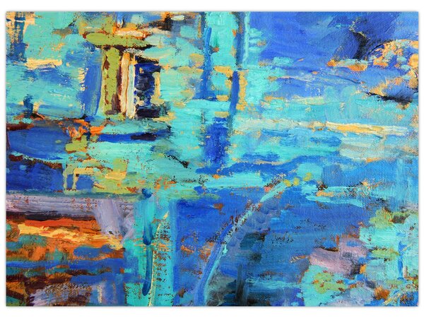 Obraz - Abstrakcyjny obraz olejny (70x50 cm)