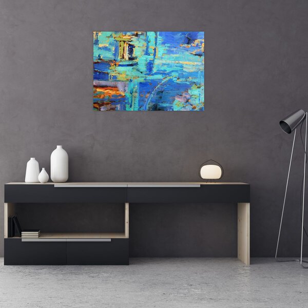 Obraz - Abstrakcyjny obraz olejny (70x50 cm)