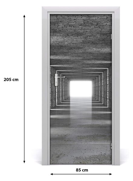 Naklejka samoprzylepna na drzwi Tunel z cegły