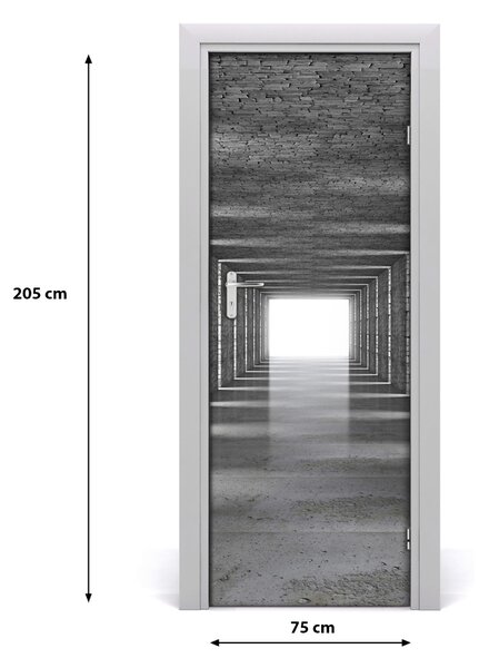 Naklejka samoprzylepna na drzwi Tunel z cegły