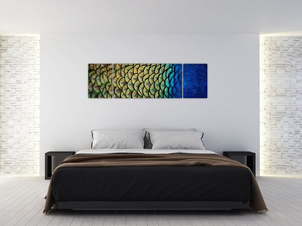 Obraz - Pawie pióra (170x50 cm)