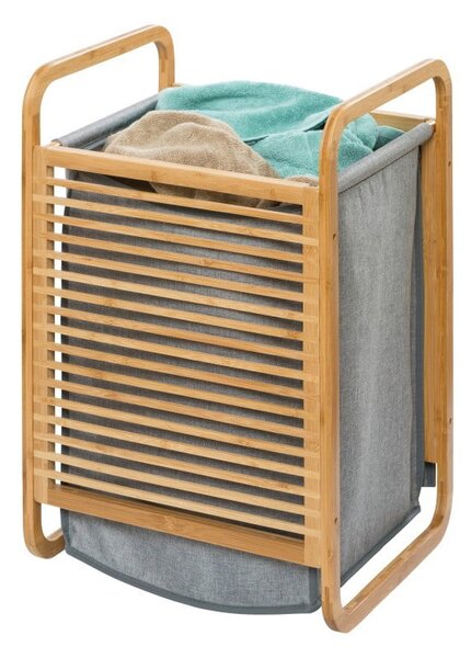 Kosz na pranie z bambusową konstrukcją Wenko Bamboo, 43 l