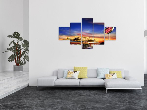 Obraz - Bar wieczorny (125x70 cm)