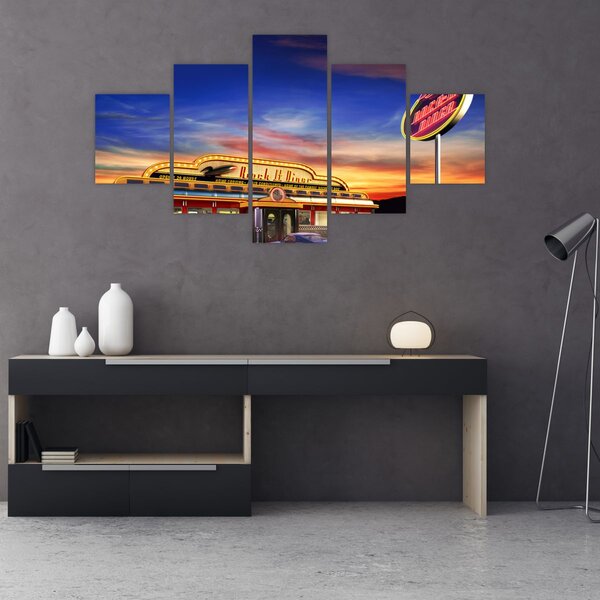 Obraz - Bar wieczorny (125x70 cm)