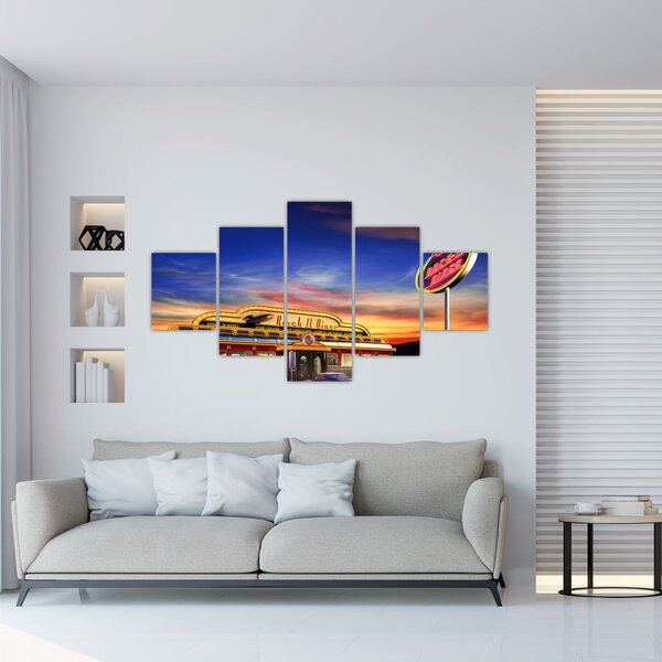 Obraz - Bar wieczorny (125x70 cm)