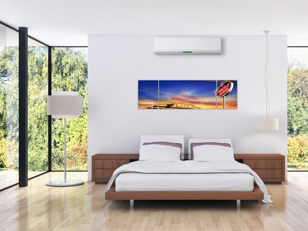 Obraz - Bar wieczorny (170x50 cm)