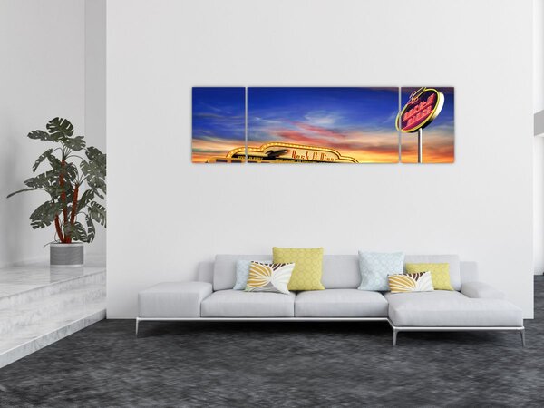 Obraz - Bar wieczorny (170x50 cm)