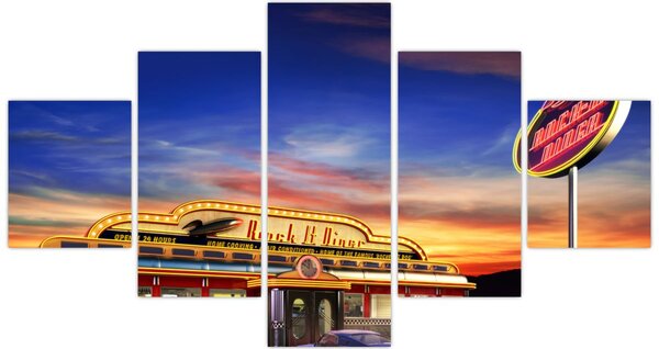 Obraz - Bar wieczorny (125x70 cm)