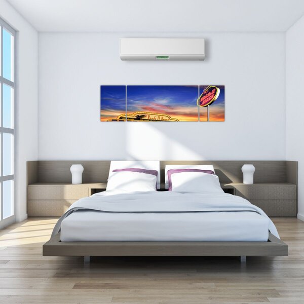 Obraz - Bar wieczorny (170x50 cm)