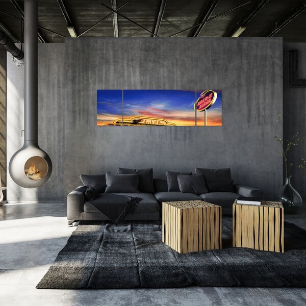 Obraz - Bar wieczorny (170x50 cm)