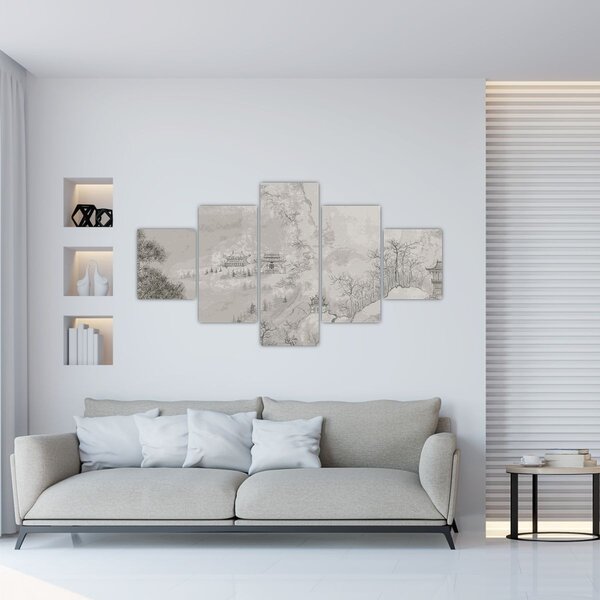 Obraz - Chiński krajobraz (125x70 cm)