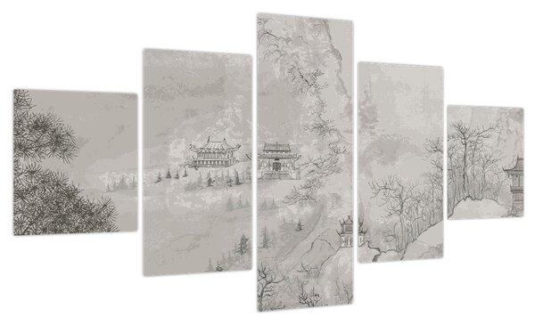 Obraz - Chiński krajobraz (125x70 cm)