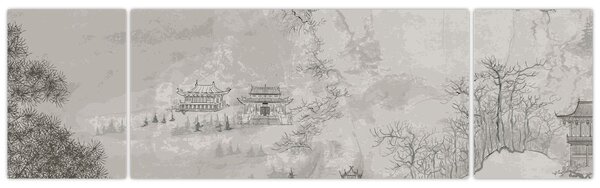 Obraz - Chiński krajobraz (170x50 cm)