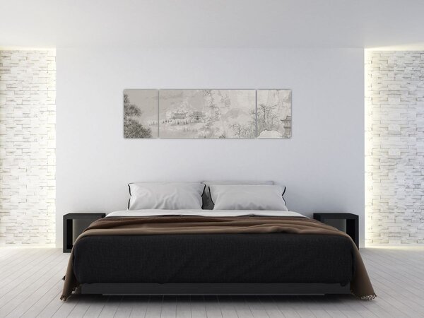 Obraz - Chiński krajobraz (170x50 cm)