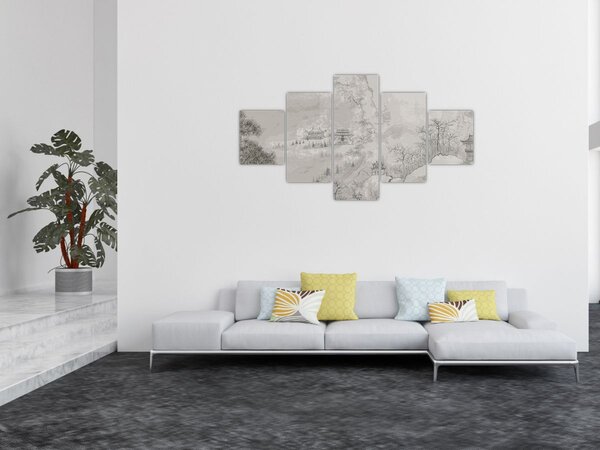 Obraz - Chiński krajobraz (125x70 cm)