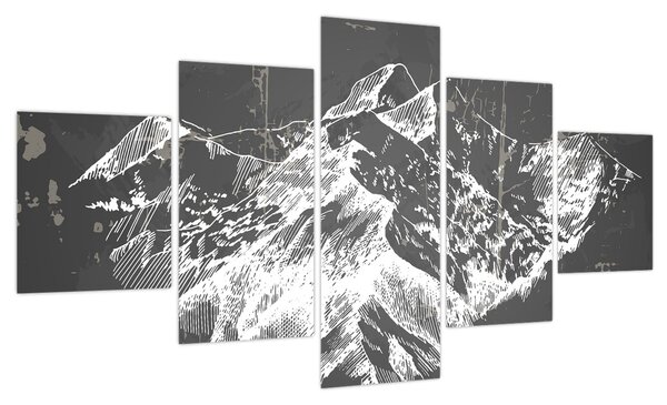 Obraz - Ilustracja gór (125x70 cm)