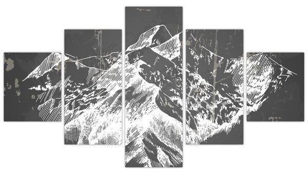 Obraz - Ilustracja gór (125x70 cm)