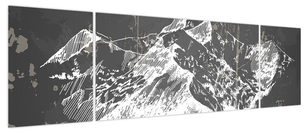 Obraz - Ilustracja gór (170x50 cm)