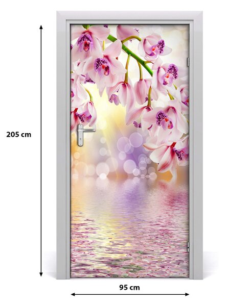 Naklejka samoprzylepna okleina na drzwi Orchidea