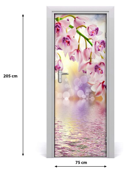 Naklejka samoprzylepna okleina na drzwi Orchidea