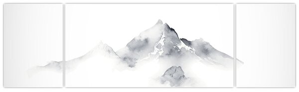 Obraz - Obraz gór namalowany tuszem (170x50 cm)