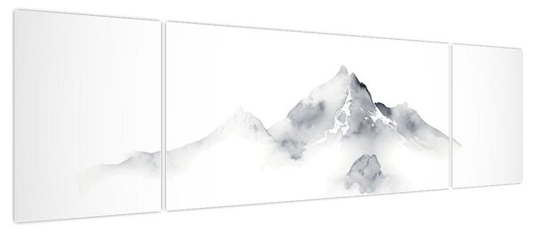 Obraz - Obraz gór namalowany tuszem (170x50 cm)