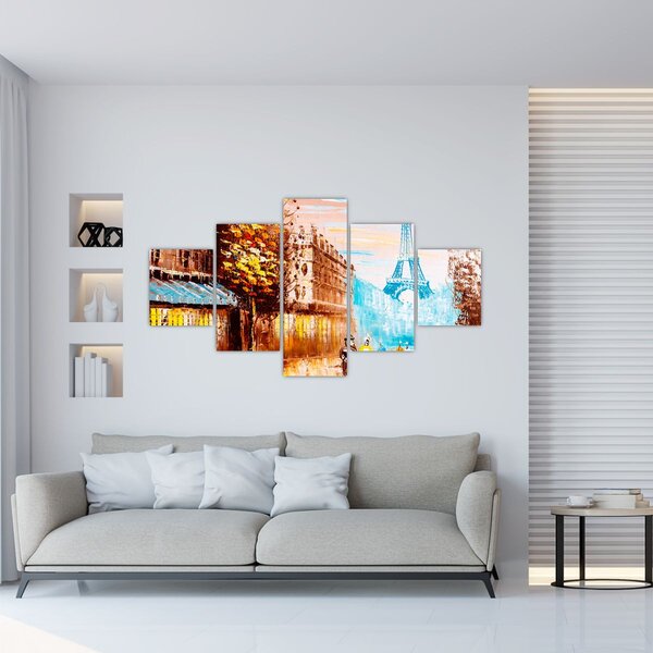 Obraz - Deszczowa pogoda i wieża Eiffla (125x70 cm)