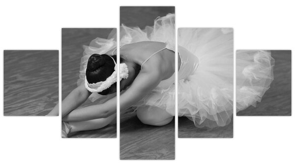 Obraz - Balerina, czarno-biały (125x70 cm)