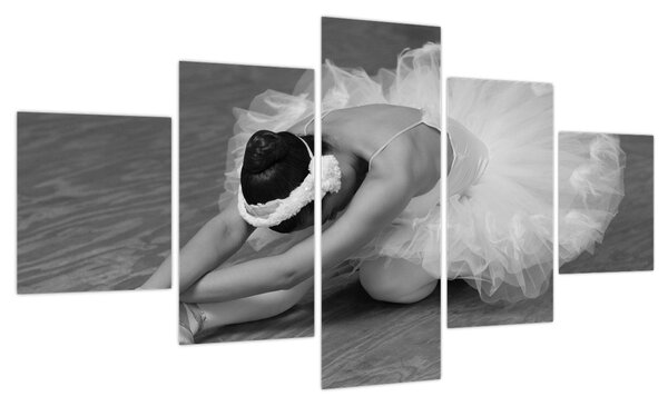Obraz - Balerina, czarno-biały (125x70 cm)