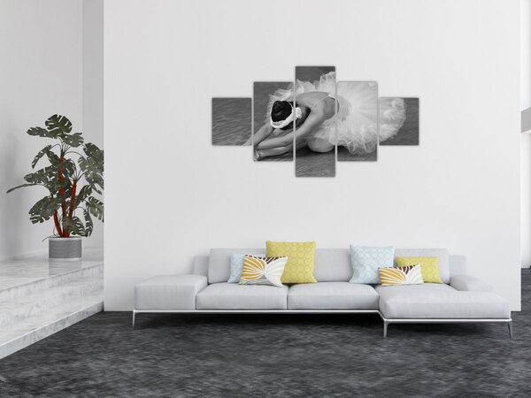 Obraz - Balerina, czarno-biały (125x70 cm)