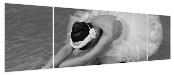 Obraz - Balerina, czarno-biały (170x50 cm)