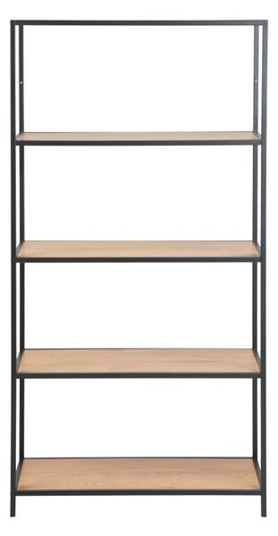 Czarno-naturalny regał w dekorze dębu 77x150 cm Seaford – Actona