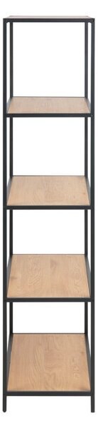 Czarno-naturalny regał w dekorze dębu 77x150 cm Seaford – Actona