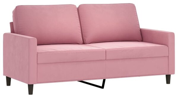 Sofa 2-osobowa, rÃ³Å¼owy, 140 cm, tapicerowana aksamitem