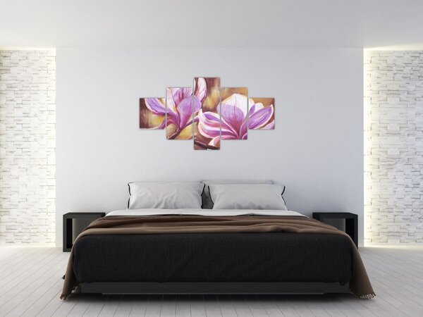 Obraz - Kwiaty magnolii (125x70 cm)
