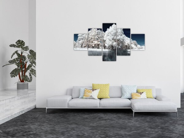 Obraz - Śnieżnobiałe drzewa (125x70 cm)