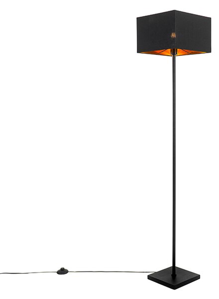 Nowoczesna lampa podłogowa czarna ze złotem - VT 1 Oswietlenie wewnetrzne
