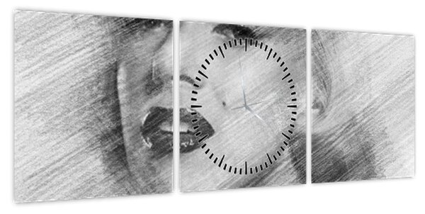 Obraz - Portret Marilyn Monroe (z zegarem) (90x30 cm)