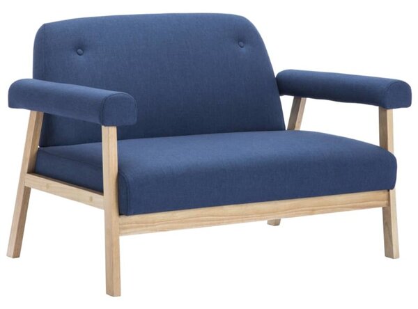 Sofa 2-osobowa tapicerowana tkaninÄ , niebieska