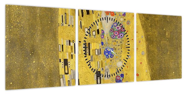 Obraz - Pocałunek (z zegarem) (90x30 cm)