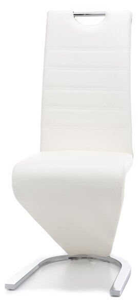 MebleMWM Krzesło tapicerowane DC-99-2 | Biało-szare | Ekoskóra | Outlet