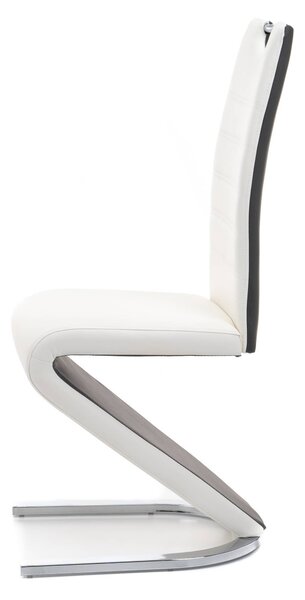 MebleMWM Krzesło tapicerowane DC-99-2 | Biało-szare | Ekoskóra | Outlet