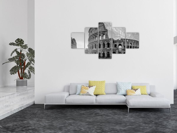 Obraz - Koloseum w Rzymie, czarno-biały (125x70 cm)