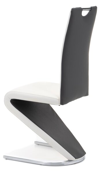 MebleMWM Krzesło tapicerowane DC-99-2 | Biało-szare | Ekoskóra | Outlet