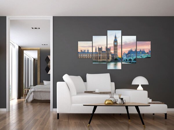 Obraz - Londyn w pastelowych kolorach (125x70 cm)